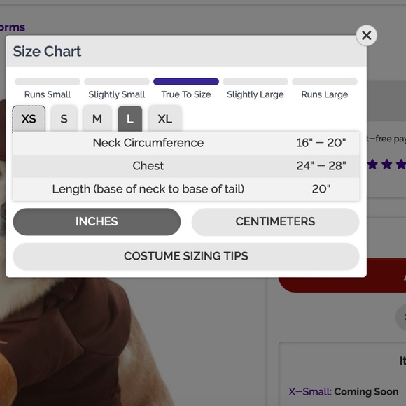 UPS PAL - Doggy Costume Size Large - Picture 2 of 2